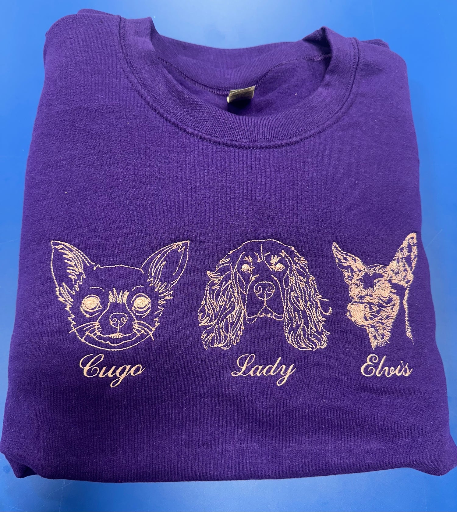 Custom Embroidered Dog Face Sweatshirts - Personalized with Any Breed &amp; Dog Name | Gildan Adult Sizes S-3X | Perfect Gift for Dog Lovers