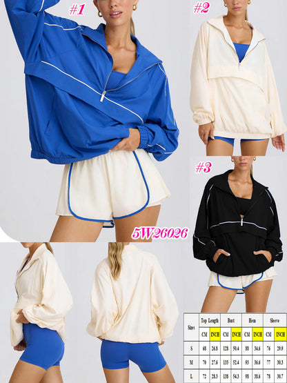 Half-zip Oversized Track Jacket