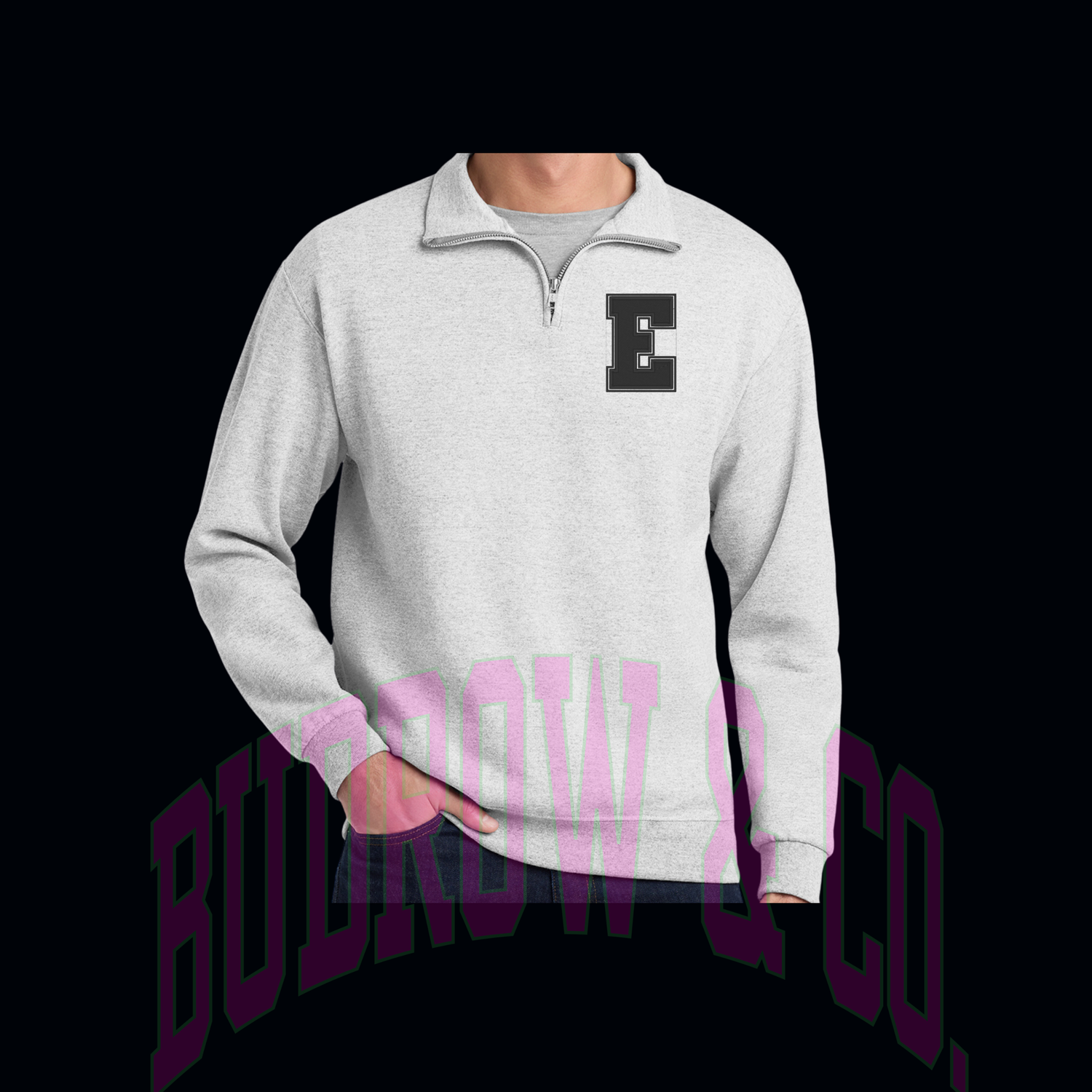 Embroidered 1/4 Zip - Block E (Personalized)