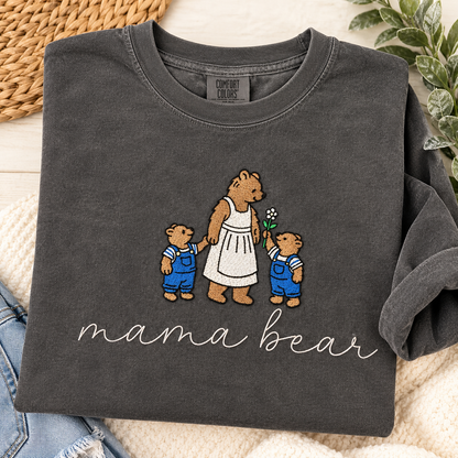 Mama Bear Embroidered Comfort Colors Tee