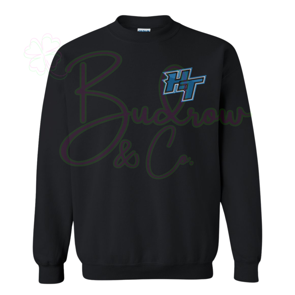 Embroidered Crewneck Sweatshirt - HT - Black