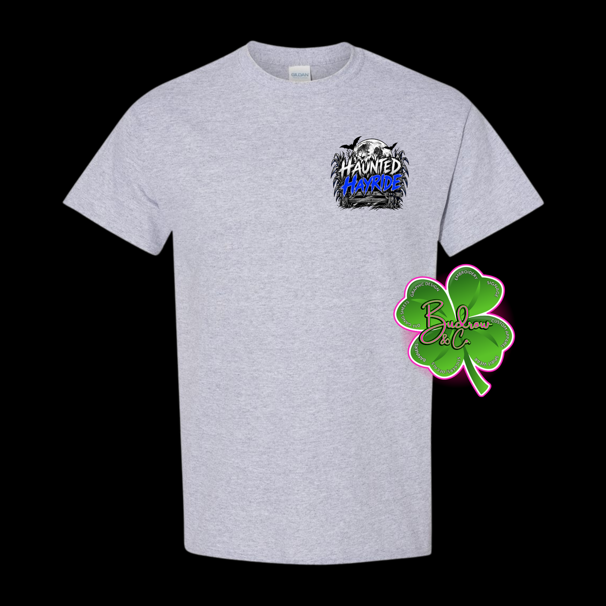 HAUNTED HAY RIDE - FRONT &amp; BACK DESIGN SHORT SLEEVE