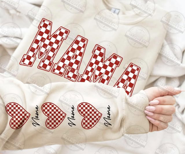 Mama Red Check with Sleeve - Personalized