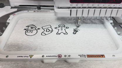 Custom Embroidered Personalized “Merry Christmas” Icons Sweatshirt or Hoodie – Minimalist Holiday Gift